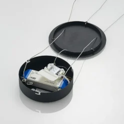 Lámpara colgante LED Arcchio Albiona, negra, 1 anillo, Ø 60 cm