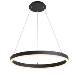 Lámpara colgante LED Arcchio Albiona, negra, 1 anillo, Ø 60 cm