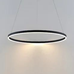 Lámpara colgante LED Arcchio Albiona, negra, 1 anillo, Ø 80 cm