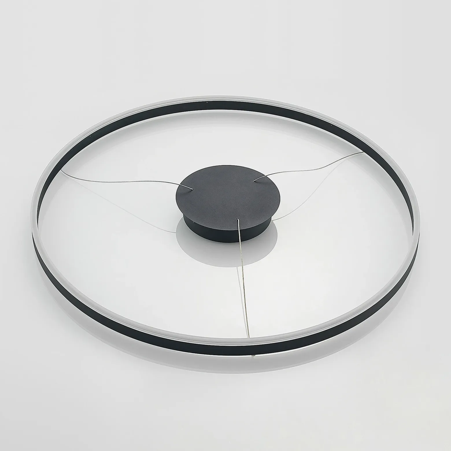 Lámpara colgante LED Arcchio Albiona, negra, 1 anillo, Ø 80 cm