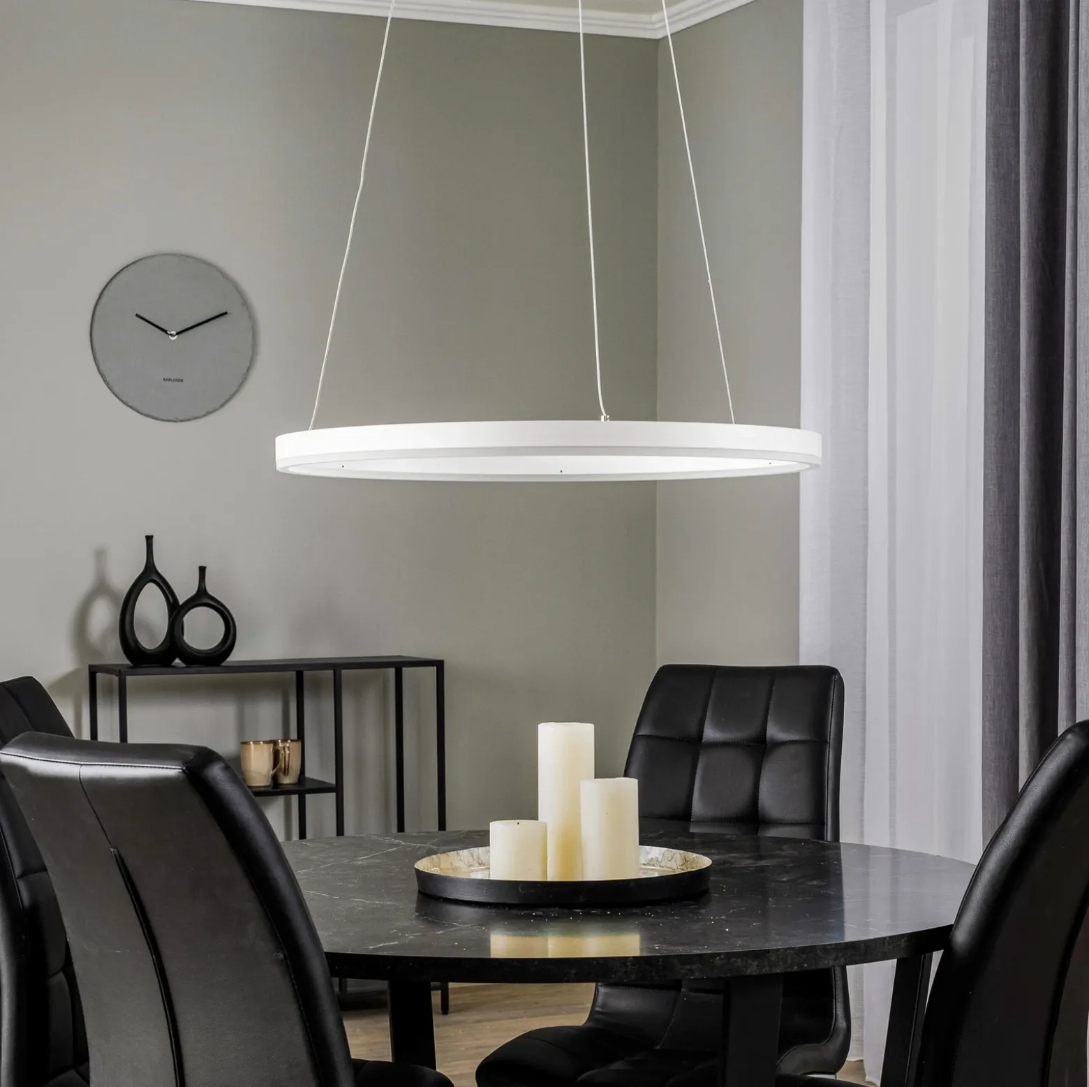 Lámpara colgante LED Arcchio Albiona, blanca, 1 anillo, Ø 60 cm