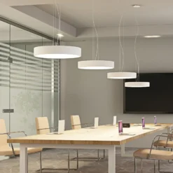 Lámpara colgante LED Arcchio Noabelle, Ø 60 cm, blanca, metal