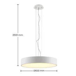 Lámpara colgante LED Arcchio Noabelle, Ø 60 cm, blanca, metal
