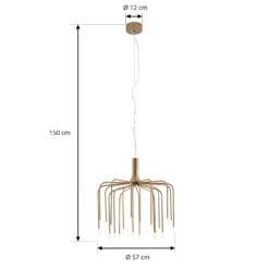 Lámpara colgante LED Ariadne de Lucande, Ø 57 cm, dorado mate, 20 lámparas.