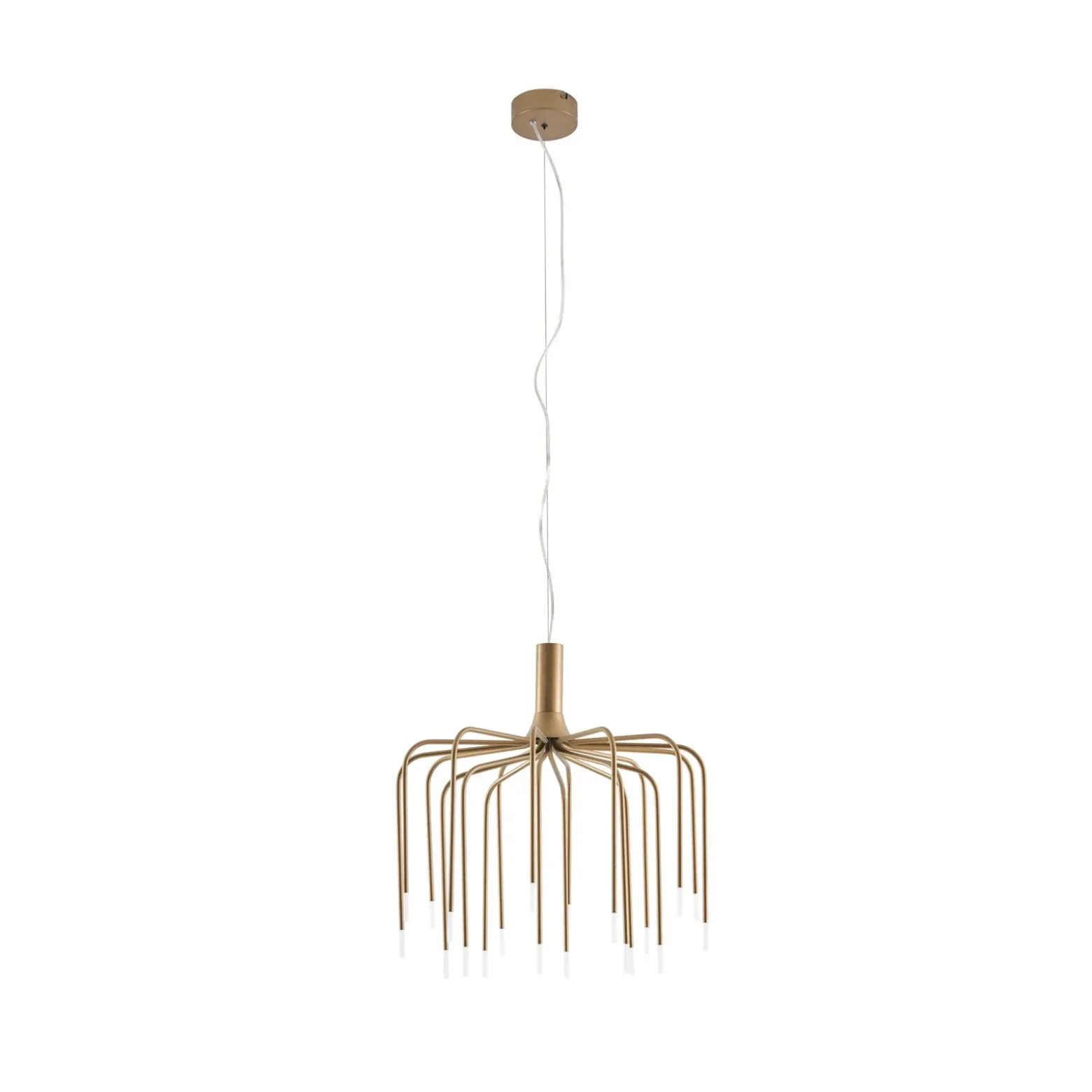Lámpara colgante LED Ariadne de Lucande, Ø 57 cm, dorado mate, 20 lámparas.