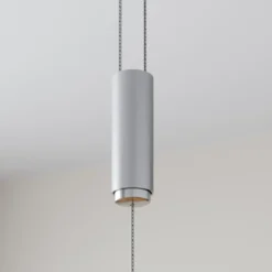 Lámpara colgante LED Arnik de Lucande, 180 cm, color níquel, atenuable