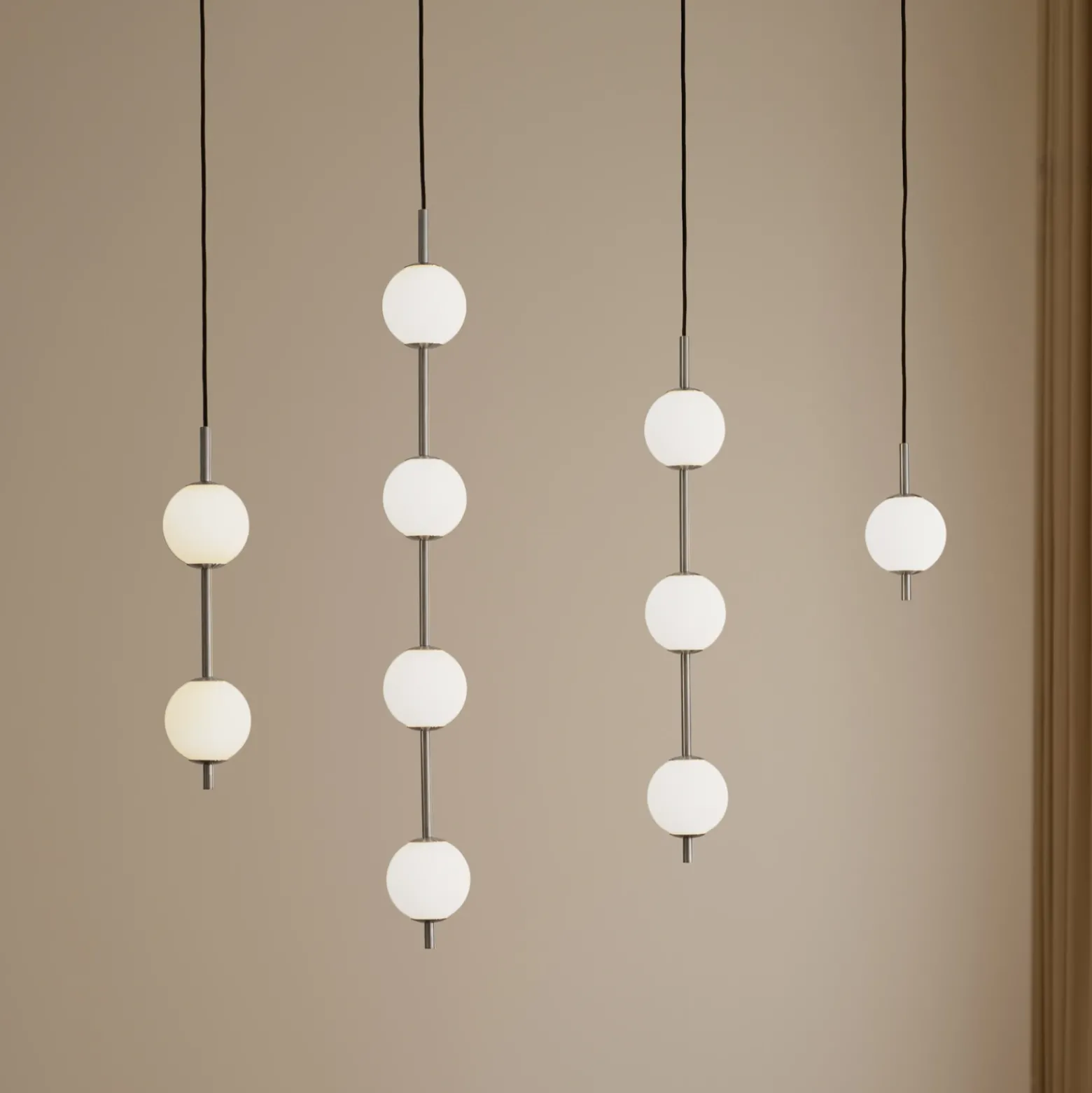Lámpara colgante LED Audrey de UMAGE, color acero, 2 luces, Ø 12 cm