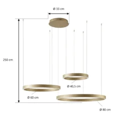 Lámpara colgante LED Aureon de Quitani, dorada, Ø 80 cm, atenuable, CCT