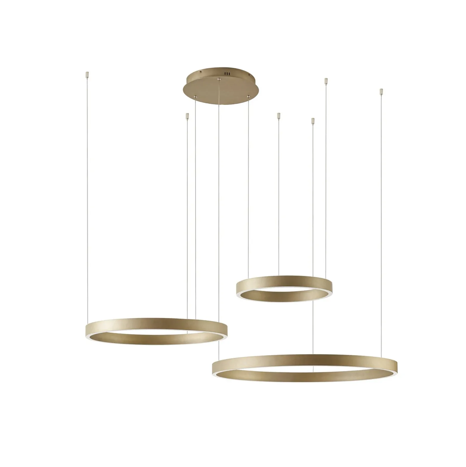 Lámpara colgante LED Aureon de Quitani, dorada, Ø 80 cm, atenuable, CCT
