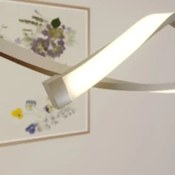 Lámpara colgante LED Auron de Lindby, color níquel, metal, atenuable