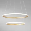 Lámpara colgante LED Axis, Ø 60/40 cm, metal dorado CCT, RGB