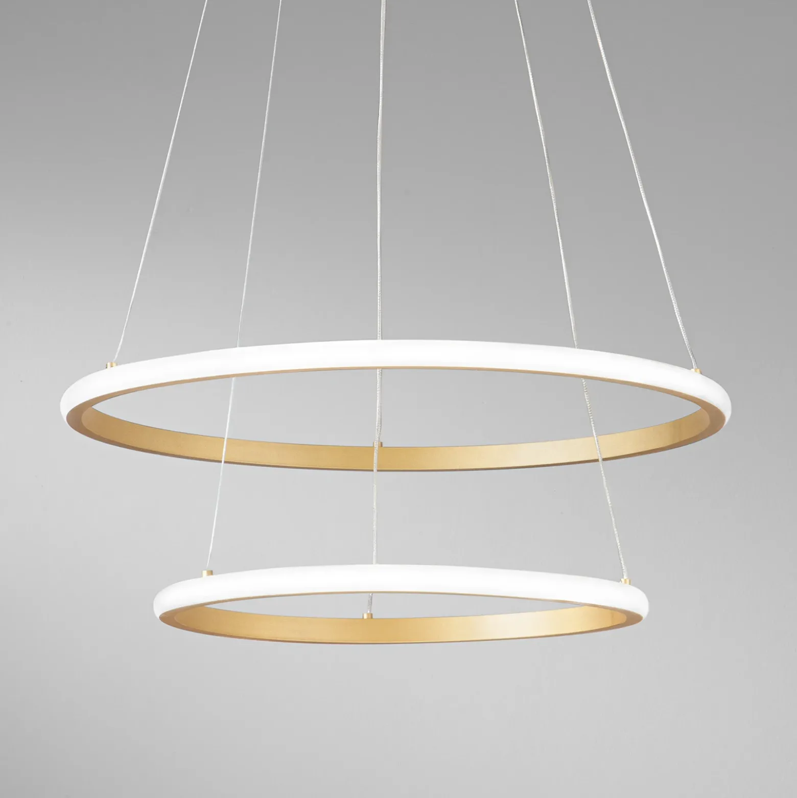Lámpara colgante LED Axis, Ø 60/40 cm, metal dorado CCT, RGB