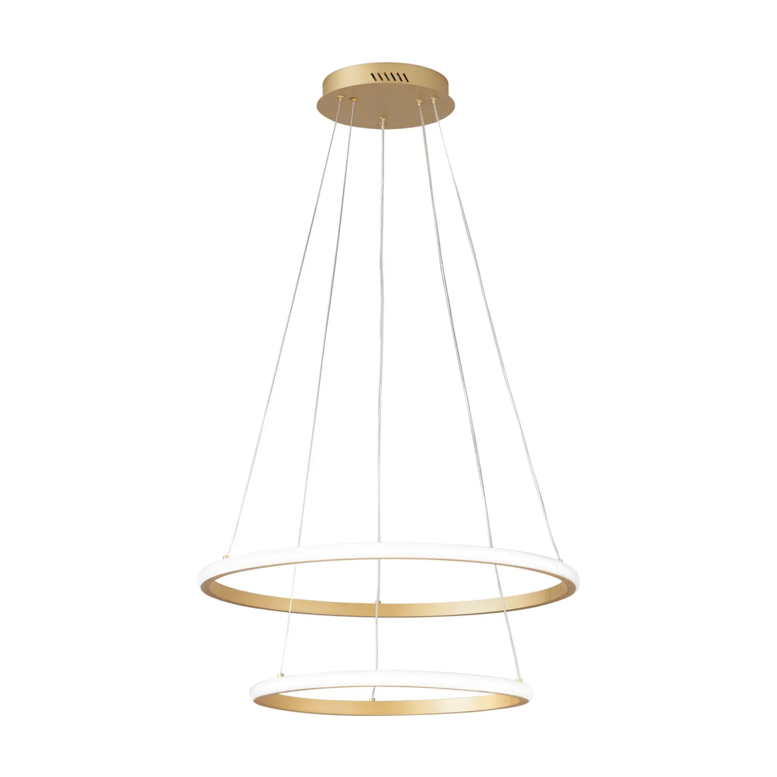 Lámpara colgante LED Axis, Ø 60/40 cm, metal dorado CCT, RGB
