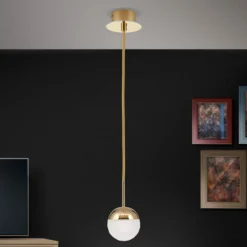 Lámpara colgante LED Ball, 1 luz, oro