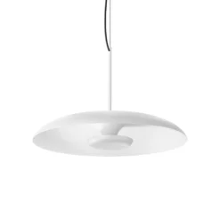 lámpara colgante LED Basin_P, blanca, metal, Ø 49 cm, IP40