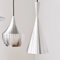 Lámpara colgante LED Beat Fat Unbeaten de Tom Dixon, color aluminio