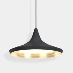 lámpara colgante LED Beat Flat de Tom Dixon, negra, Ø 56 cm