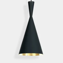 lámpara colgante LED Beat Tall de Tom Dixon, color latón, Ø 19 cm