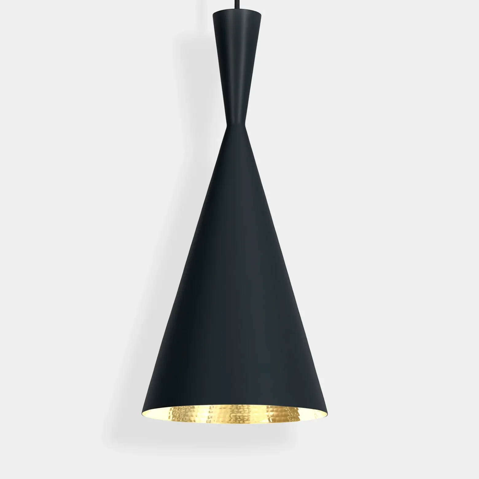 lámpara colgante LED Beat Tall de Tom Dixon, color latón, Ø 19 cm