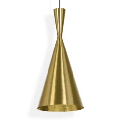 lámpara colgante LED Beat Tall de Tom Dixon, color latón, Ø 19 cm