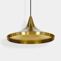 lámpara colgante LED Beat Wide de Tom Dixon, color latón, Ø 36 cm