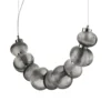 Lámpara colgante LED Bolla, cromada/gris humo, cristal, longitud 79,5 cm