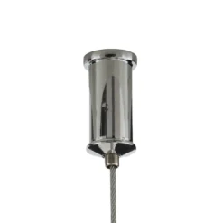 Lámpara colgante LED Bolla, cromada/gris humo, cristal, longitud 79,5 cm