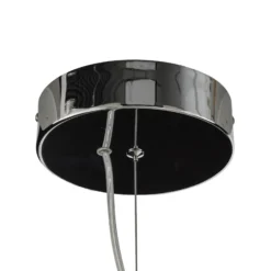 Lámpara colgante LED Bolla, cromada/gris humo, cristal, longitud 79,5 cm