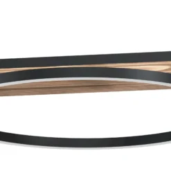 Lámpara colgante LED Boyal, marrón, longitud 101 cm, madera, 3 luces.