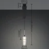 Lámpara colgante LED Calista, cromada, longitud 100 cm, metal/cristal, 5 luces