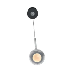 Lámpara colgante LED Calista, color cromo, Ø 10 cm, metal/vidrio, CCT