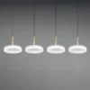 Lámpara colgante LED Celeste blanco/marrón 115 cm 4 luces de cristal atenuables