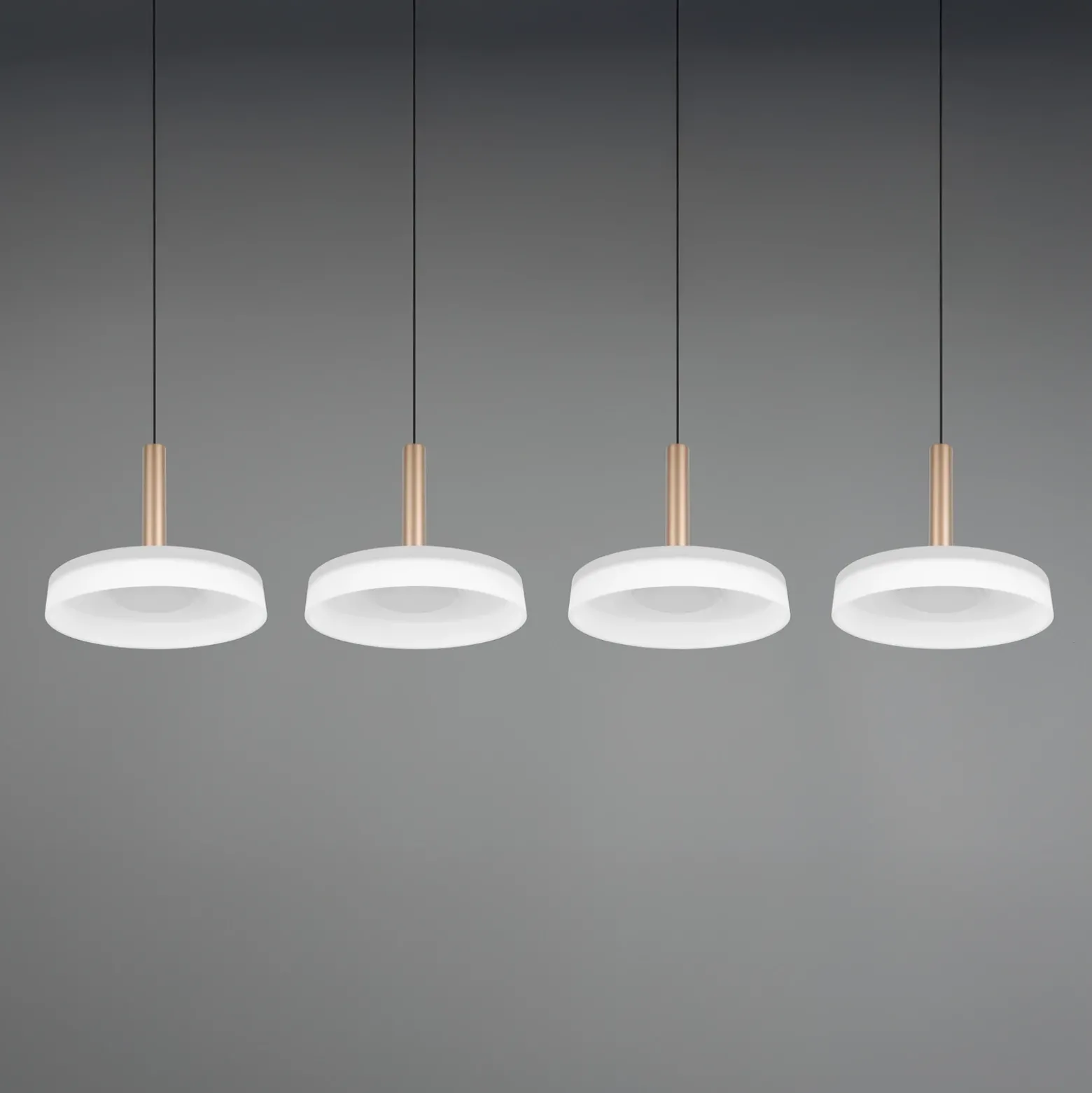 Lámpara colgante LED Celeste blanco/marrón 115 cm 4 luces de cristal atenuables