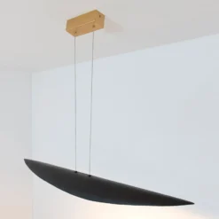 Lámpara colgante LED Chiasso, negro-marrón/oro