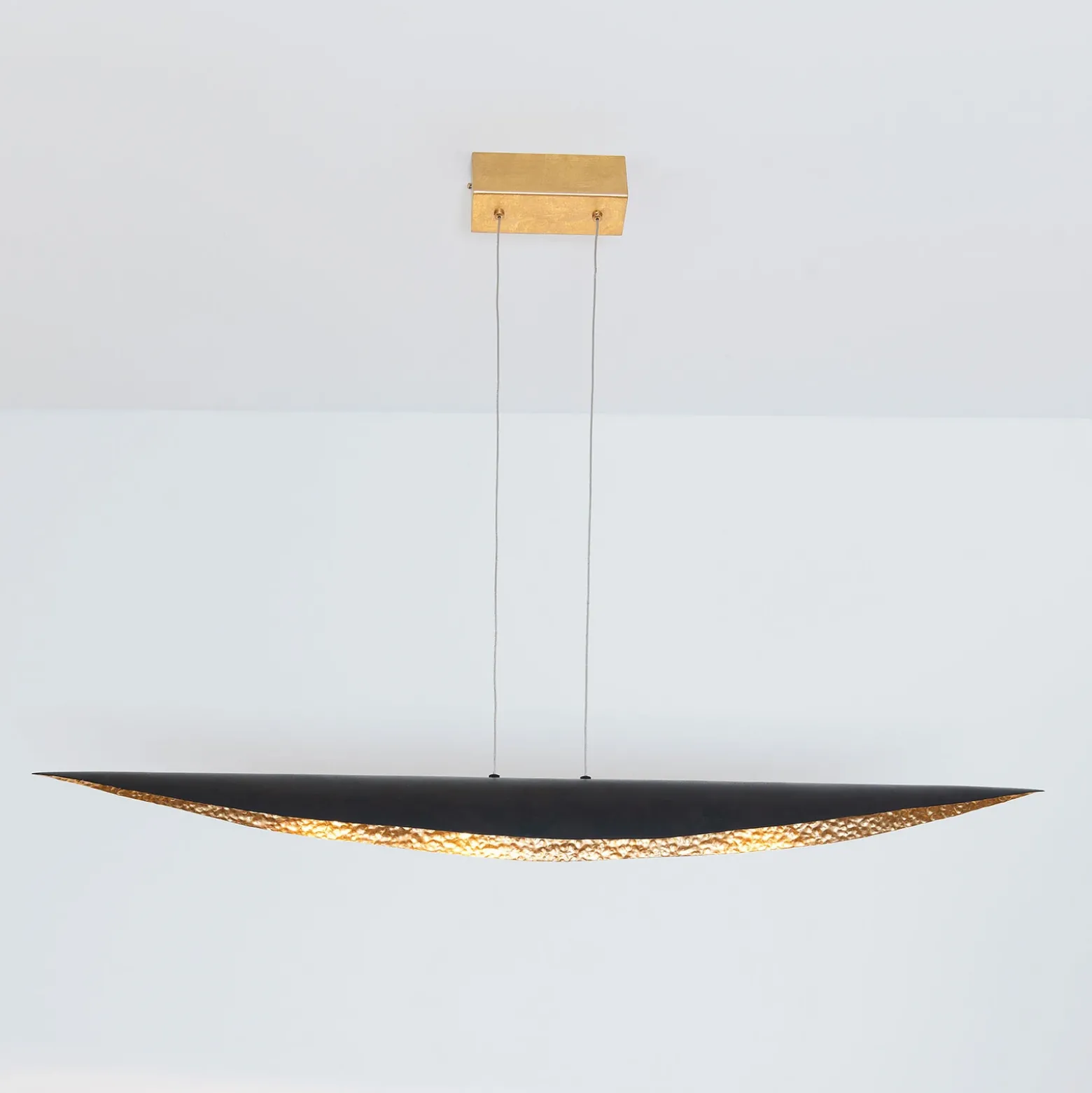 Lámpara colgante LED Chiasso, negro-marrón/oro