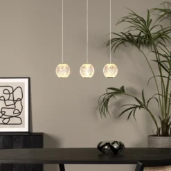 Lámpara colgante LED Cintra, angular, transparente/oro, acrílico