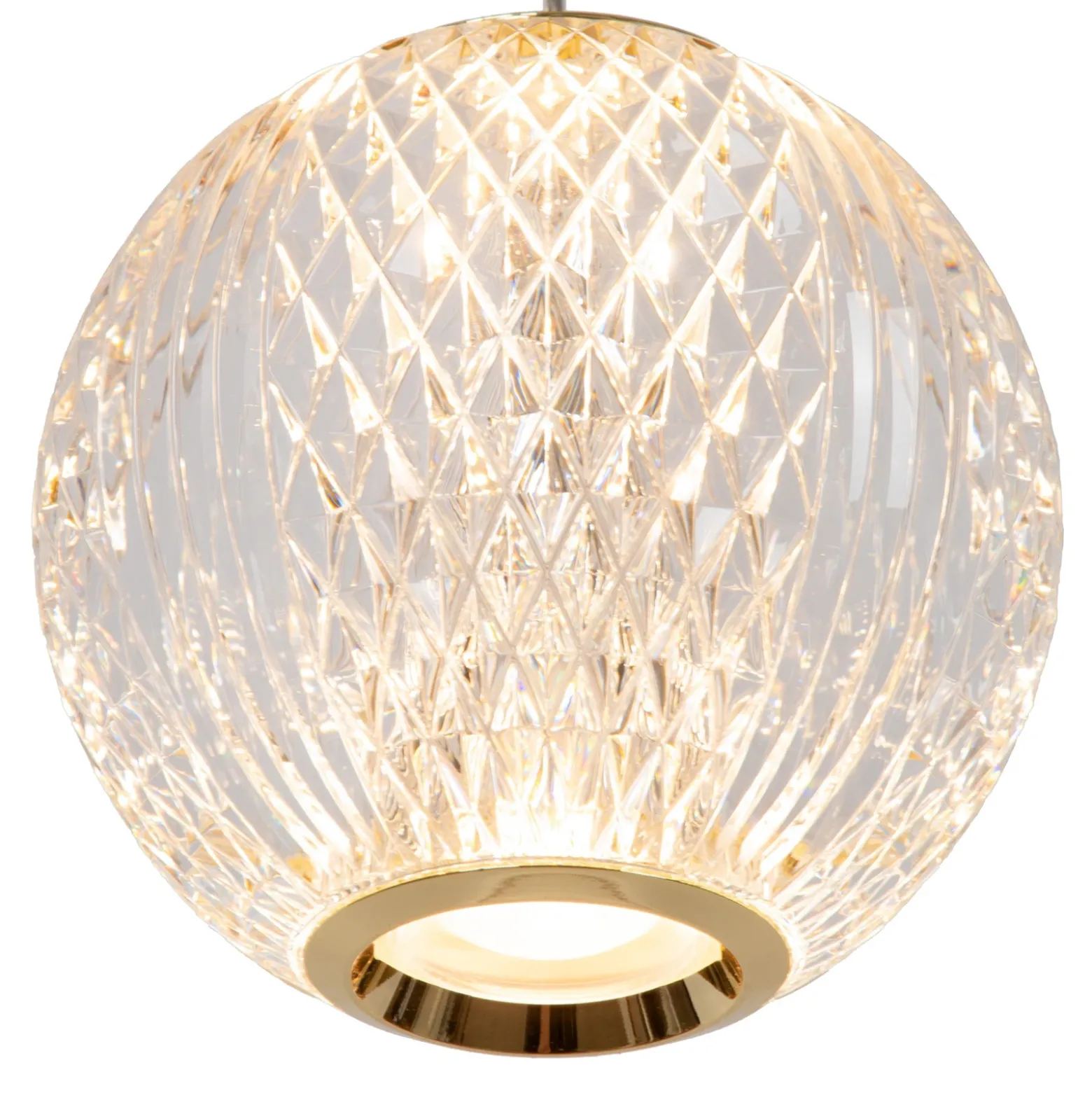 Lámpara colgante LED Cintra, angular, transparente/oro, acrílico