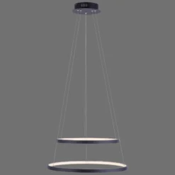Lámpara colgante LED Circle, antracita, versión de 2 luces