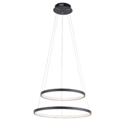Lámpara colgante LED Circle, antracita, versión de 2 luces