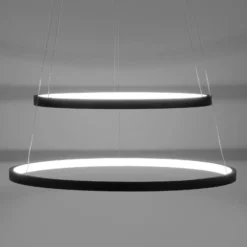 Lámpara colgante LED Circle, antracita, versión de 2 luces