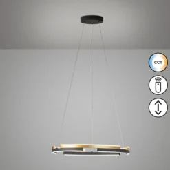 Lámpara colgante LED Circly, metal, control remoto, CCT, atenuable