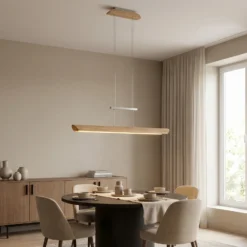 Lámpara colgante LED Colombia S, roble natural