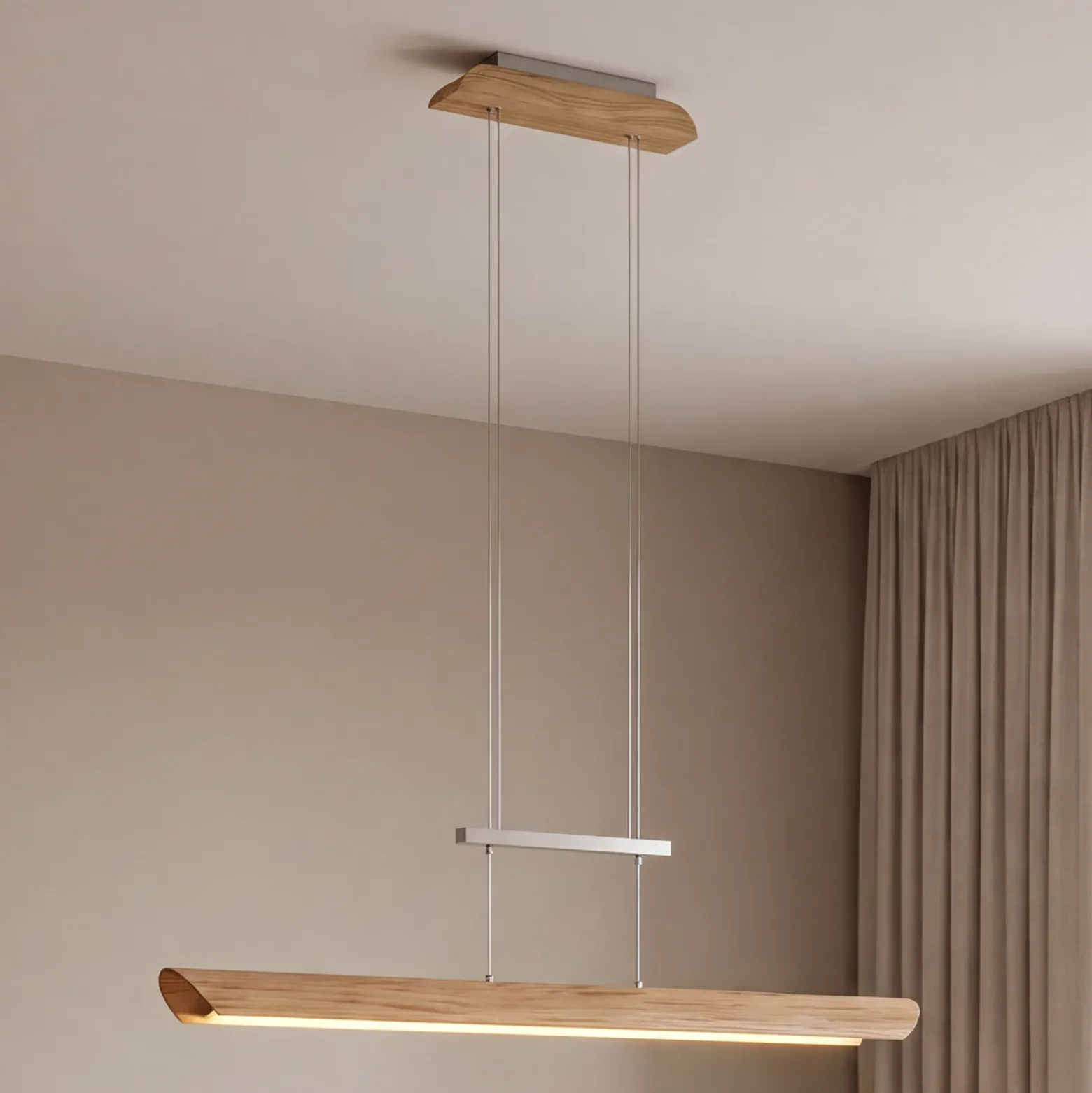 Lámpara colgante LED Colombia S, roble natural