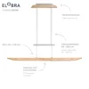 Lámpara colgante LED Colombia XL, roble nudoso