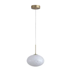 Lámpara colgante LED Confetti, Ø 25 cm, dorado/blanco, cristal