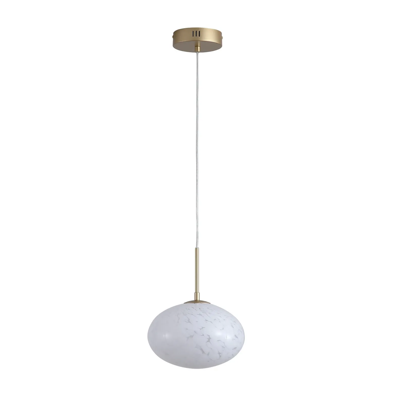 Lámpara colgante LED Confetti, Ø 25 cm, dorado/blanco, cristal