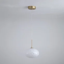 Lámpara colgante LED Confetti, Ø 25 cm, dorado/blanco, cristal