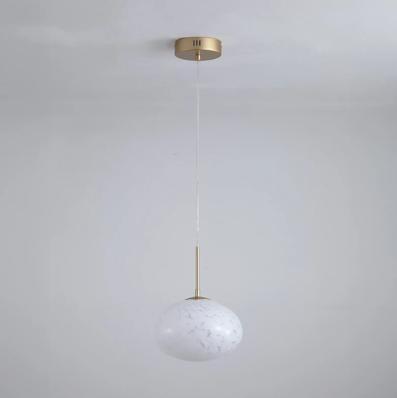 Lámpara colgante LED Confetti, Ø 25 cm, dorado/blanco, cristal