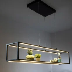 Lámpara colgante LED Conni de Paul Neuhaus, negra, 105 cm