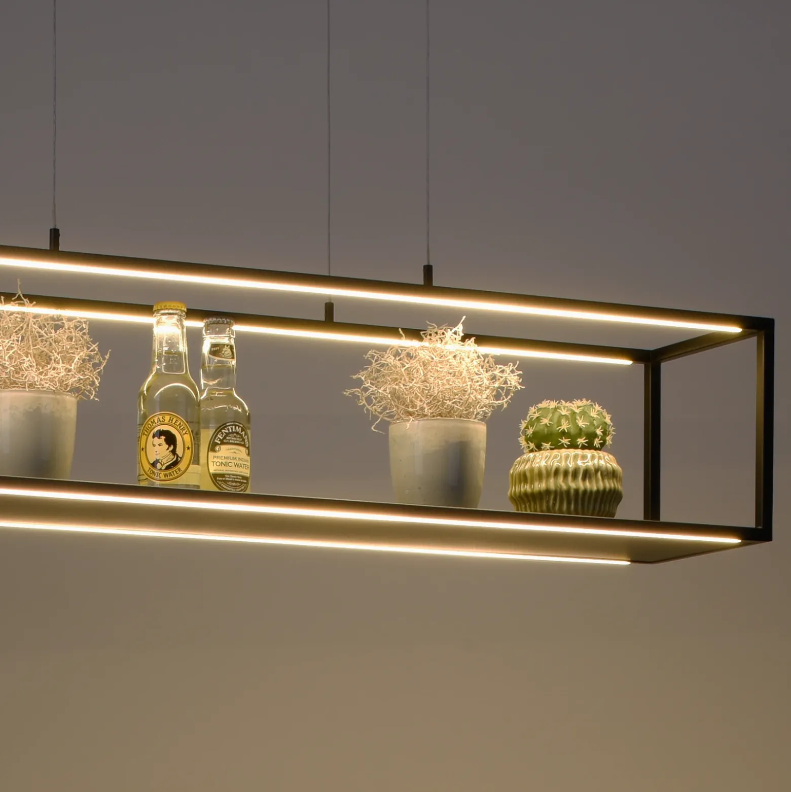Lámpara colgante LED Conni de Paul Neuhaus, negra, 105 cm